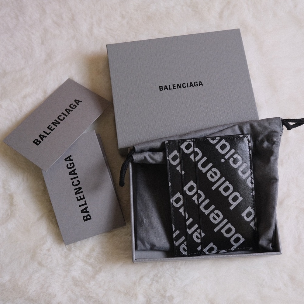 Balenciaga Reflective Printed Cash Card Holder